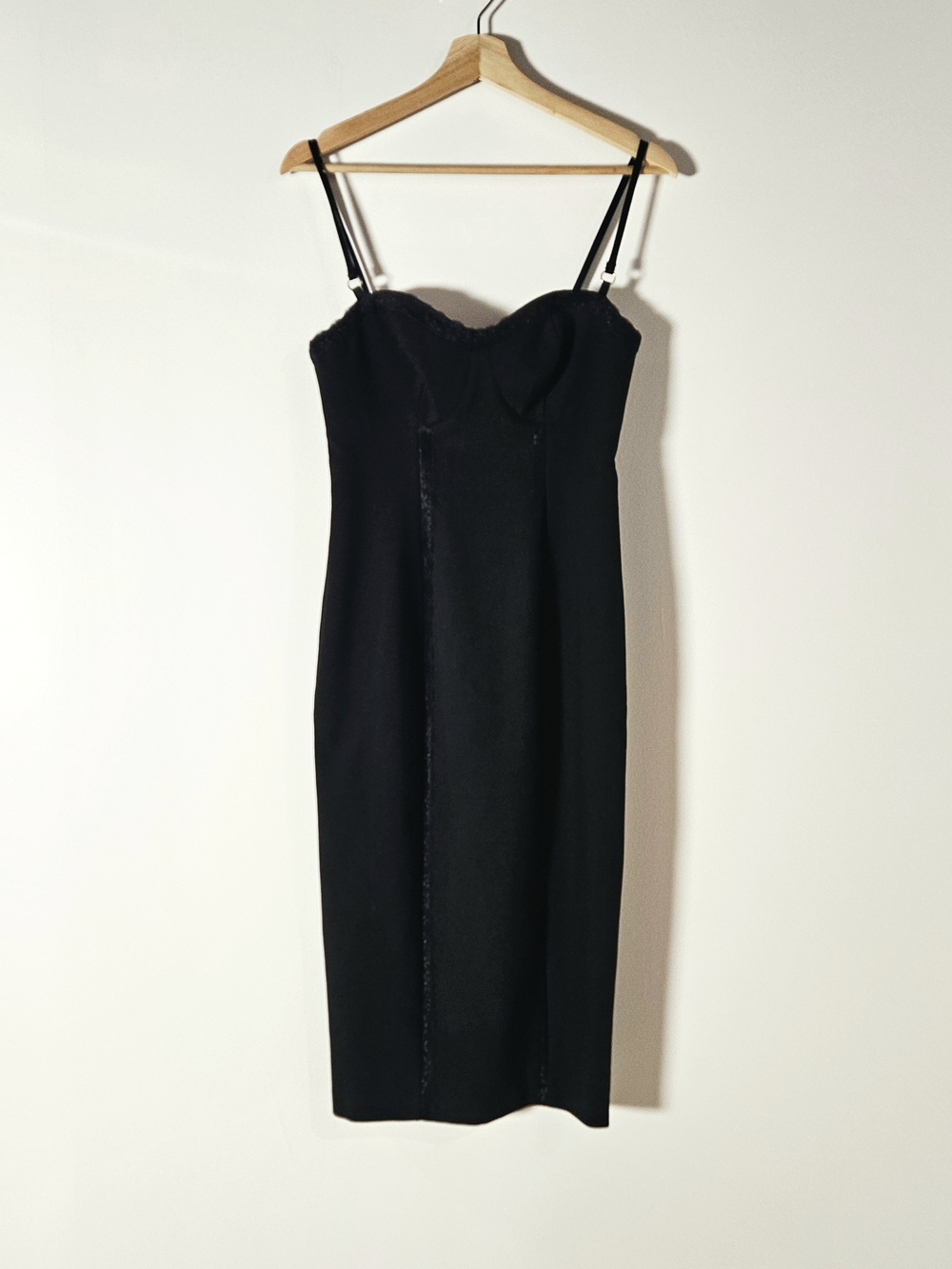 NWT LIKELY Balcott Lace-Trim Corset Bodycon Dress Black Size 6